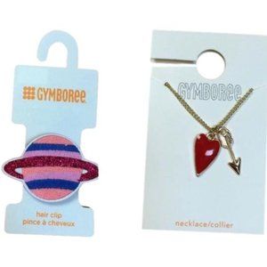 NWT Gymboree Girls Necklace and Clip 2 Pack Valentine's Day
